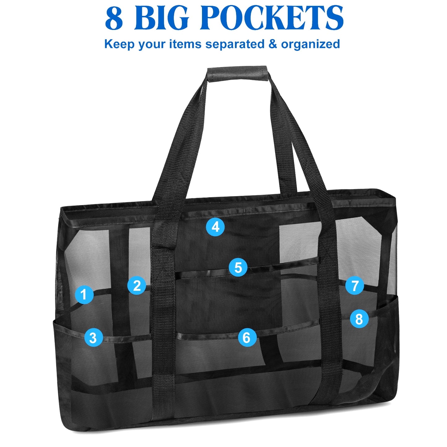 Oversized Mesh Beach Tote – Waterproof with Pockets