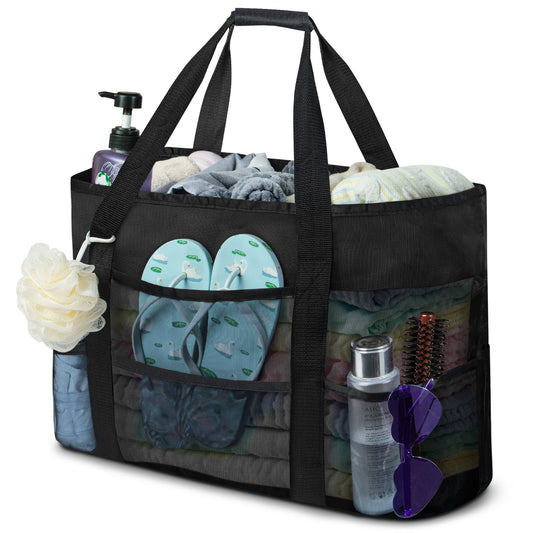 Oversized Mesh Beach Tote – Waterproof with Pockets